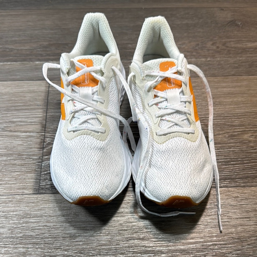 New Balance White and Orange Women's Athletic Sneakers